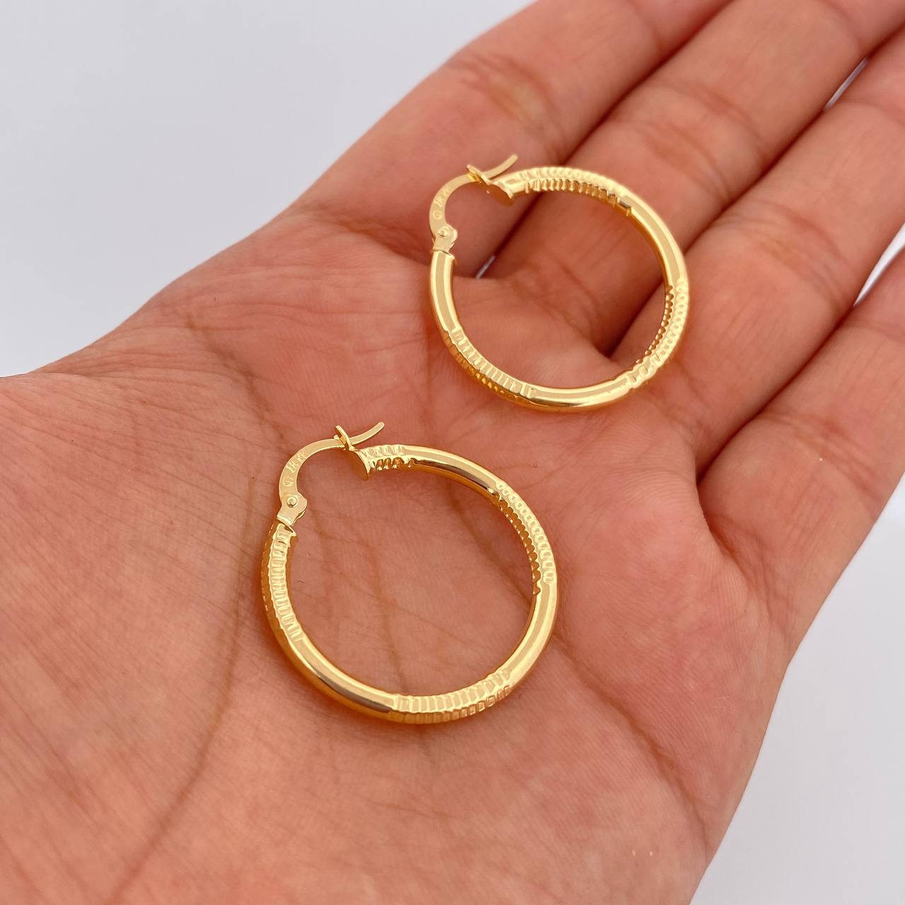 Hoop Earrings Abel 2.4gr / 3cm / 18K Gold &