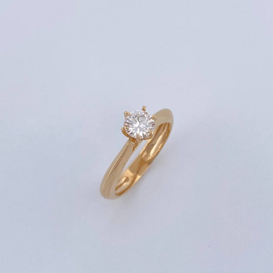 Anillo Solitario Linea Curva 2.7gr / T5 1/2 / Oro 18K &