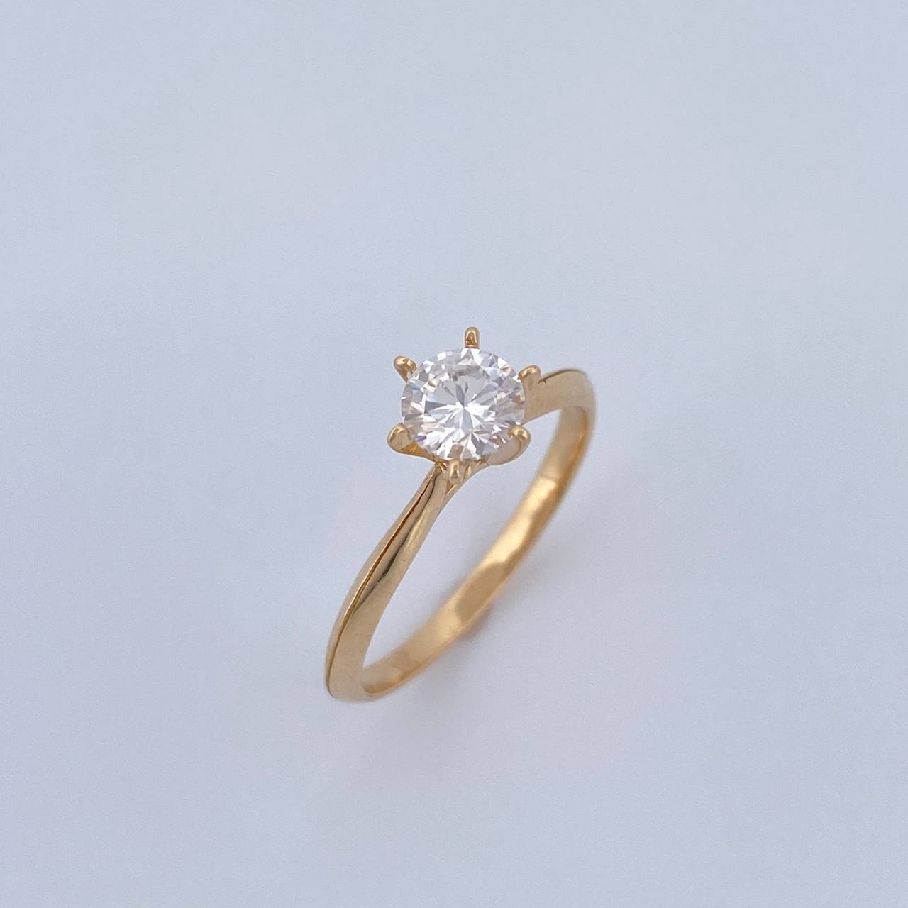 Anillo Solitario Linea Curva 1.7gr / T5 1/4 / Oro 18K &