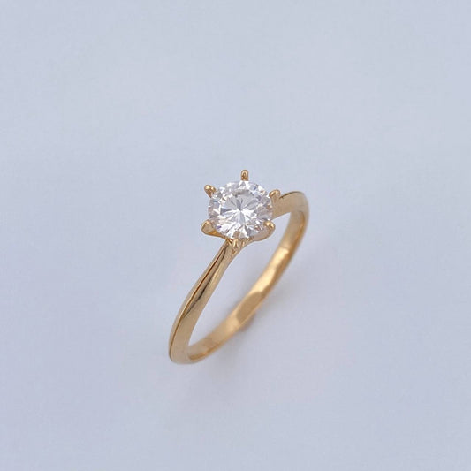 Anillo Solitario Linea Curva 1.7gr / T5 1/4 / Oro 18K &
