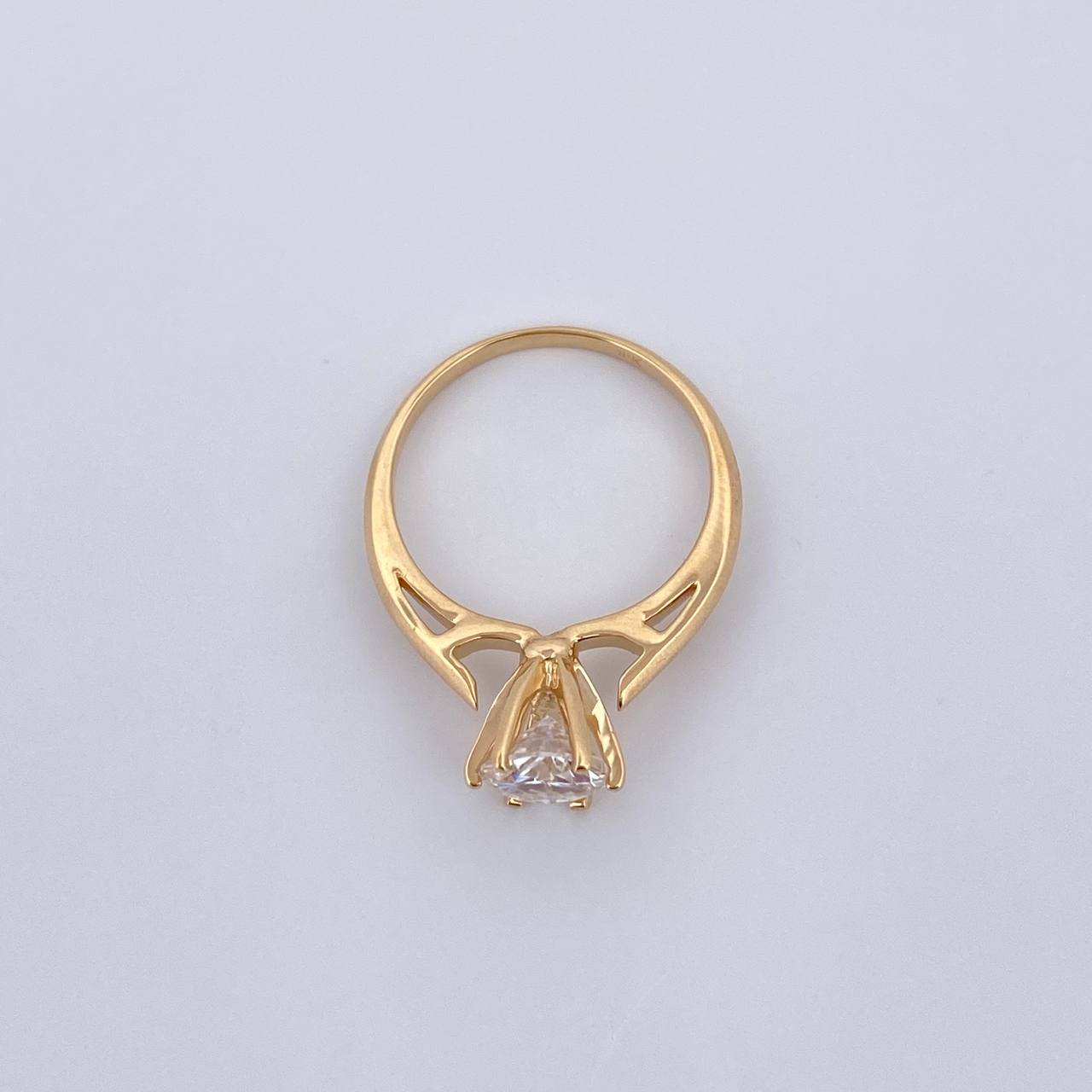 Anillo Solitario Linea Dividida 2.65gr / T5 1/2 / Oro 18K &