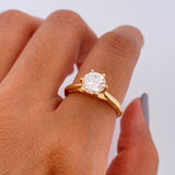 Anillo Solitario Linea Dividida 2.65gr / T5 1/2 / Oro 18K &