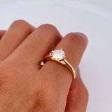 Anillo Solitario Linea Dividida 2.55gr / T7 1/4 / Oro 18K &