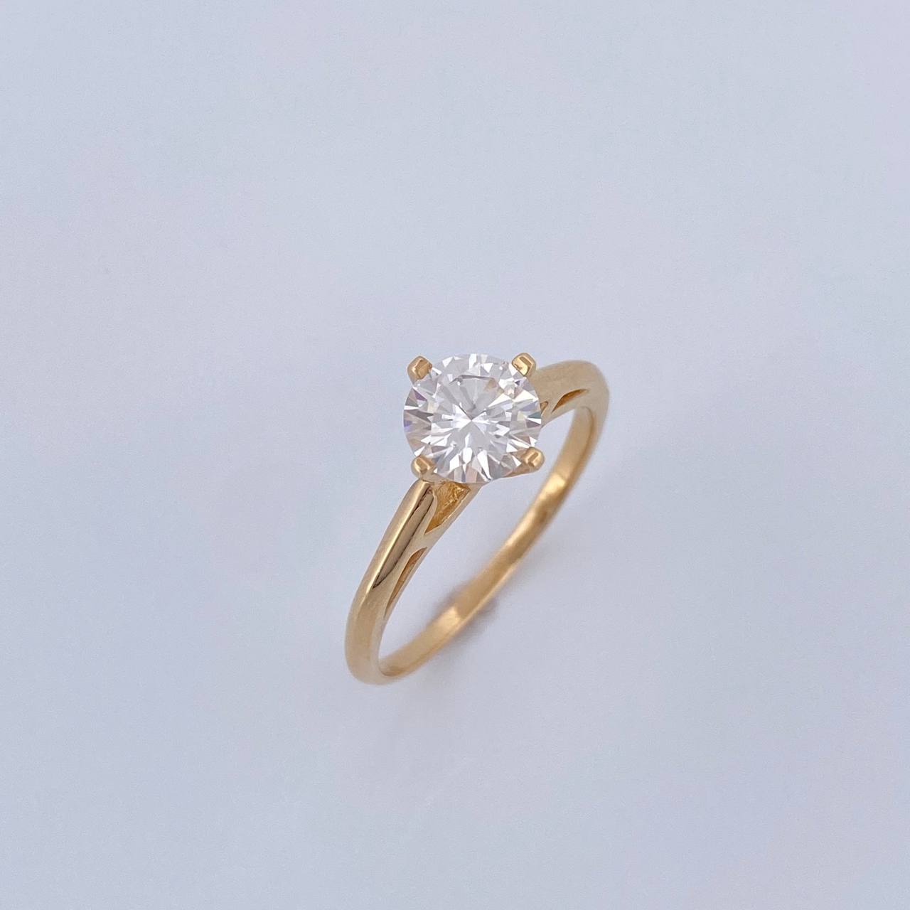 Anillo Solitario Linea Dividida 2.55gr / T7 1/4 / Oro 18K &
