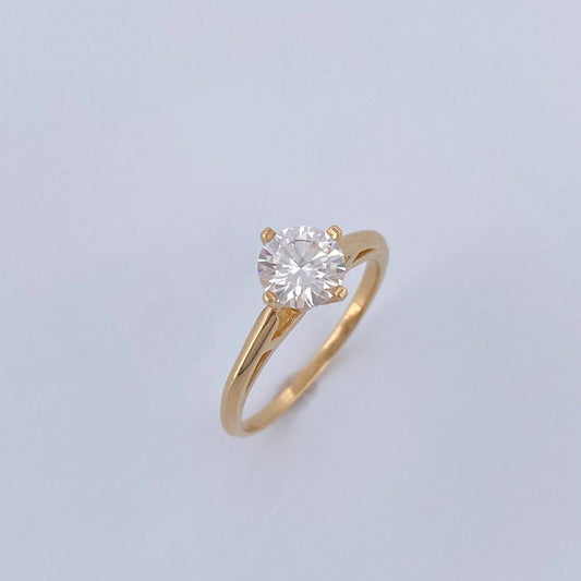 Anillo Solitario Linea Dividida 2.55gr / T7 1/4 / Oro 18K &