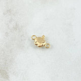 Herraje Manzana 0.3gr / 1.3cm / Liso Oro Amarillo 18K *