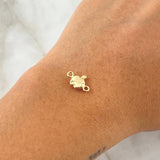 Herraje Manzana 0.3gr / 1.3cm / Liso Oro Amarillo 18K *