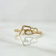 Anillo Fé Corazón 1.25gr / T7 1/2 / Circones Blancos Oro Amarillo 18K *
