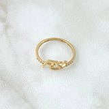 Anillo Fé Corazón 1.25gr / T7 1/2 / Circones Blancos Oro Amarillo 18K *