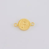 Herraje Letra P Marco Bordeado 0.55g / 3/4 in Oro Amarillo 18K