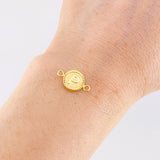 Herraje Letra P Marco Bordeado 0.55g / 3/4 in Oro Amarillo 18K