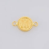 Herraje Letra M Marco Bordeado 0.6g / 3/4 in Oro Amarillo 18K