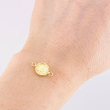 Herraje Letra M Marco Bordeado 0.55g / 3/4 in Oro Amarillo 18K