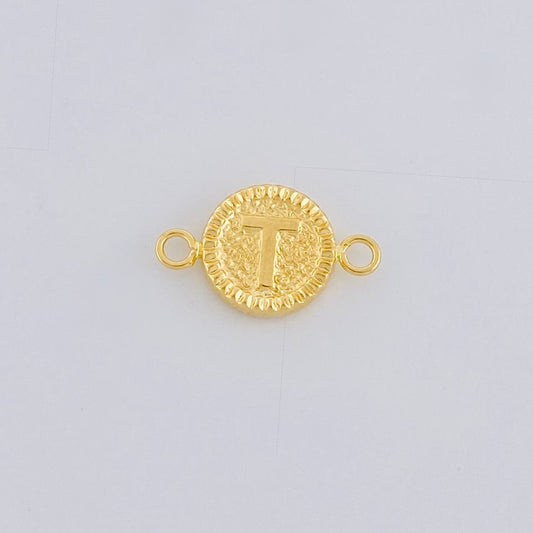 Herraje Letra T Marco Bordeado 0.55g / 3/4 in Oro Amarillo 18K