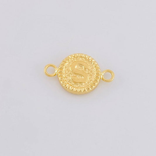 Herraje Letra S Marco Bordeado 0.55g / 3/4 in Oro Amarillo 18K