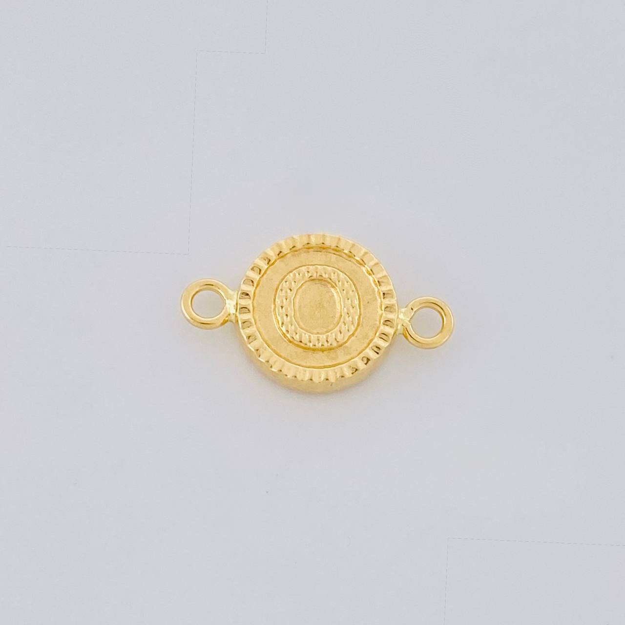 Herraje Letra O Doble Textura 0.6g / 3/4 in Oro Amarillo 18K
