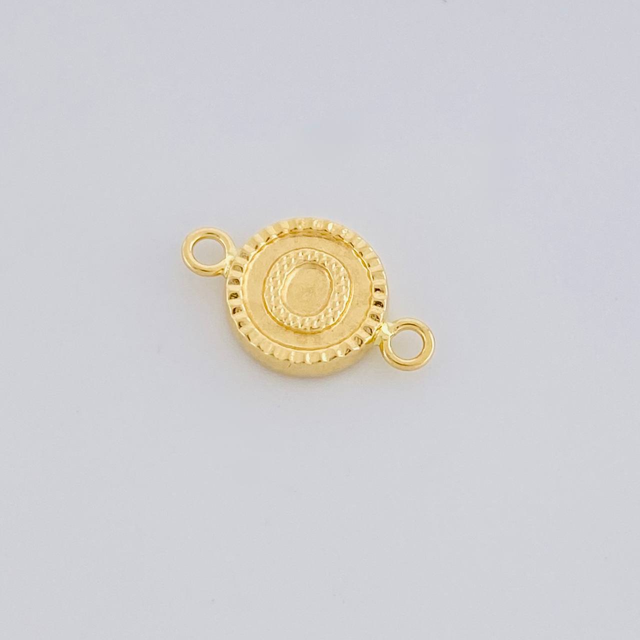 Herraje Letra O Doble Textura 0.6g / 3/4 in Oro Amarillo 18K