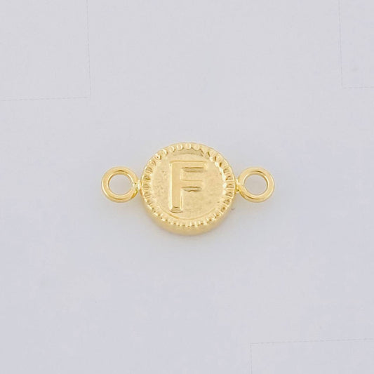 Herraje Letra F Marco Bordeado 0.45g / 1/2 in Oro Amarillo 18K