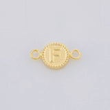 Herraje Letra F Marco Bordeado 0.45g / 1/2 in Oro Amarillo 18K