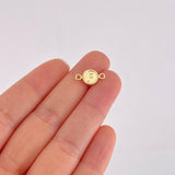 Herraje Letra F Marco Bordeado 0.45g / 1/2 in Oro Amarillo 18K