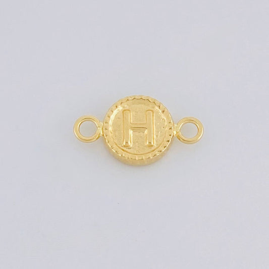 Herraje Letra H Marco Bordeado 0.4g / 1/2 in Oro Amarillo 18K