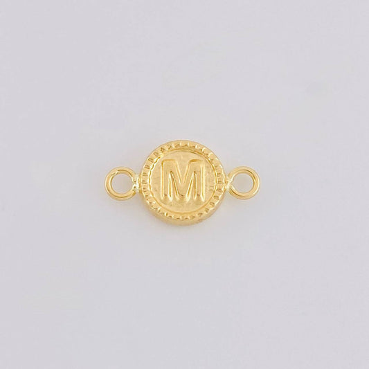 Herraje Letra M Marco Bordeado 0.4g / 1/2 in Oro Amarillo 18K