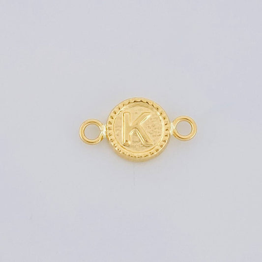 Herraje Letra K Marco Bordeado 0.4g / 1/2 in Oro Amarillo 18K
