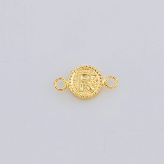 Herraje Letra R Marco Bordeado 0.45g / 1/2 in Oro Amarillo 18K