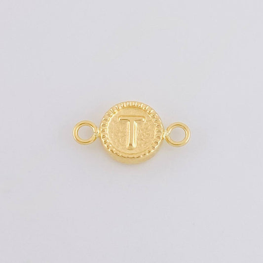 Herraje Letra T Marco Bordeado 0.4g / 1/2 in Oro Amarillo 18K