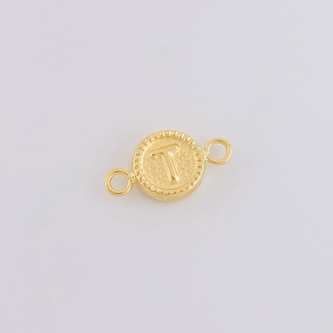 Herraje Letra T Marco Bordeado 0.4g / 1/2 in Oro Amarillo 18K