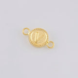 Herraje Letra V Marco Bordeado 0.4g / 1/2 in Oro Amarillo 18K