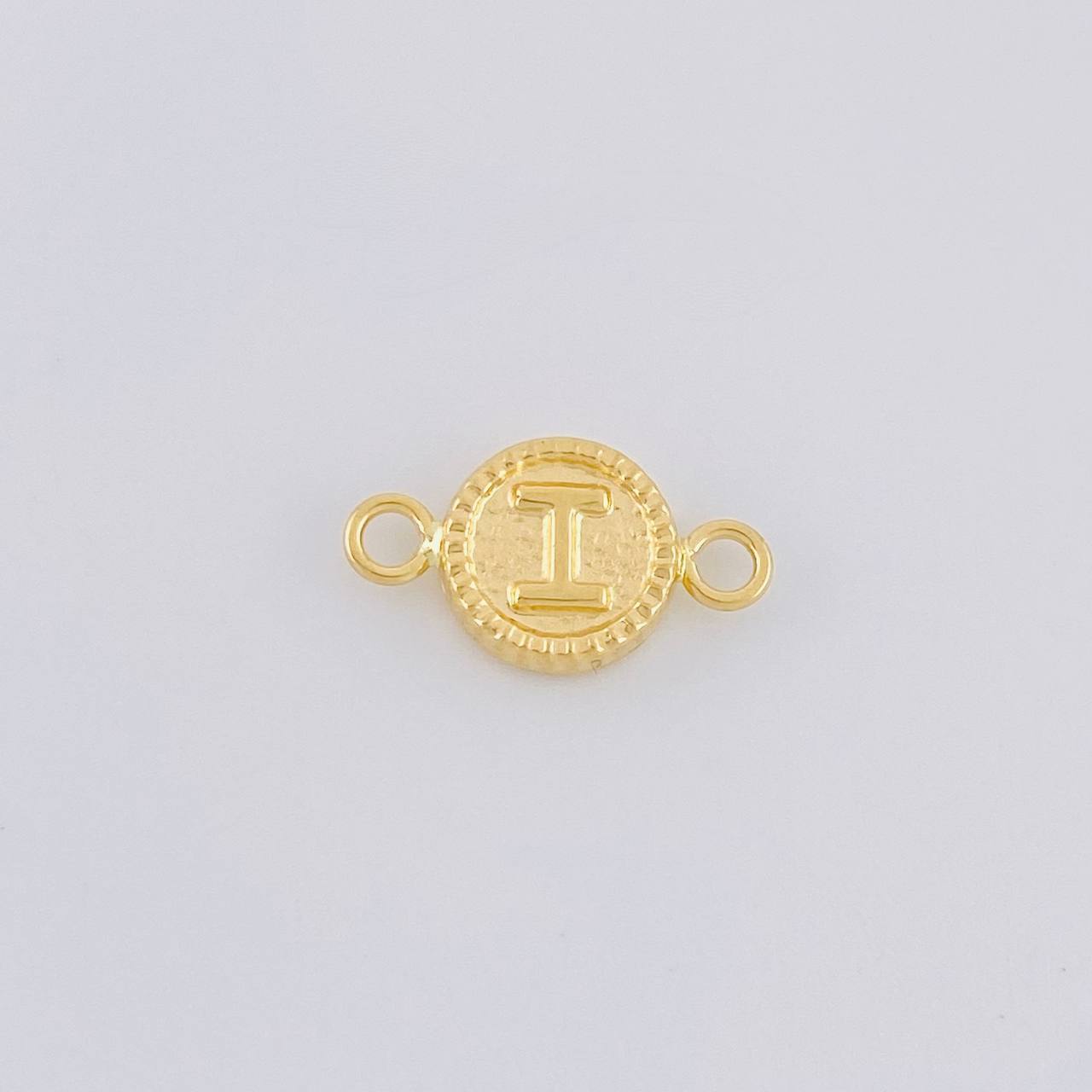 Herraje Letra I Marco Bordeado 0.4g / 1/2 in Oro Amarillo 18K