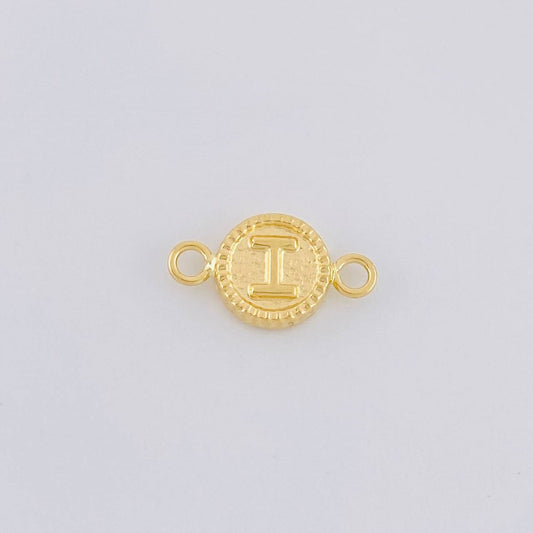 Herraje Letra I Marco Bordeado 0.4g / 1/2 in Oro Amarillo 18K