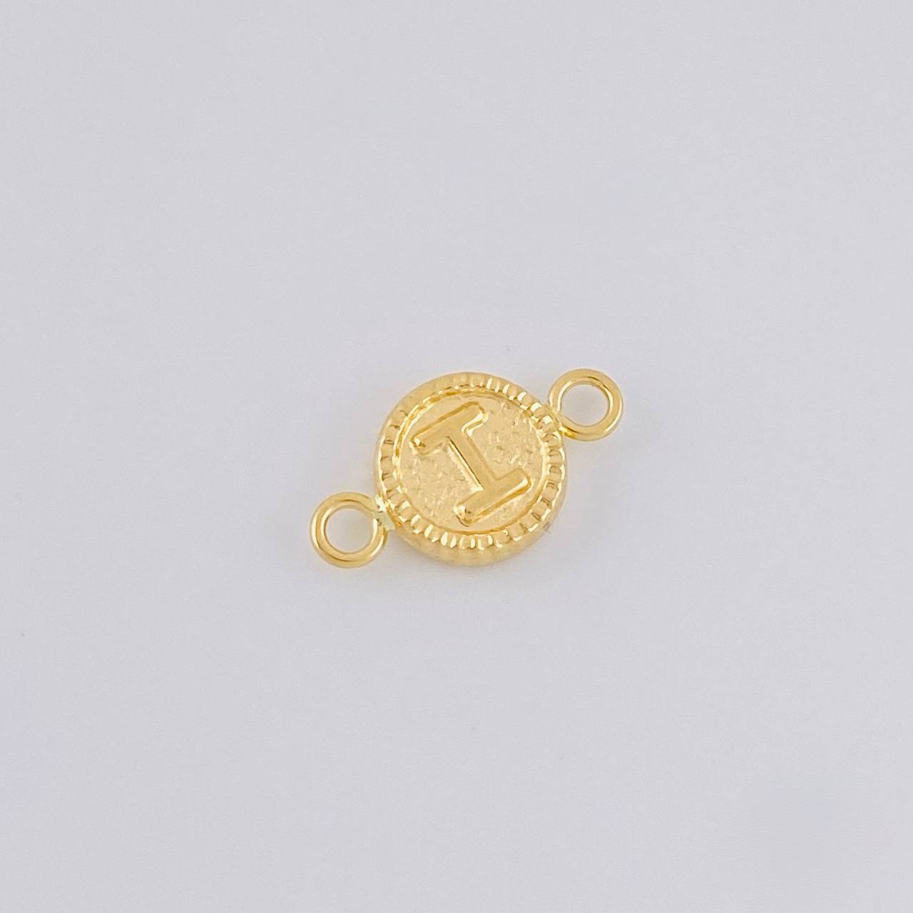 Herraje Letra I Marco Bordeado 0.4g / 1/2 in Oro Amarillo 18K