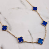 Clover Chain VCyA 37.15gr / 67.2cm / 2.1mm Lapid Lazury Blue Yellow Gold 18K $