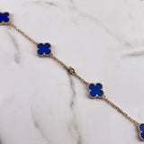 Clover Chain VCyA 37.15gr / 67.2cm / 2.1mm Lapid Lazury Blue Yellow Gold 18K $