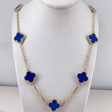 Clover Chain VCyA 37.15gr / 67.2cm / 2.1mm Lapid Lazury Blue Yellow Gold 18K $