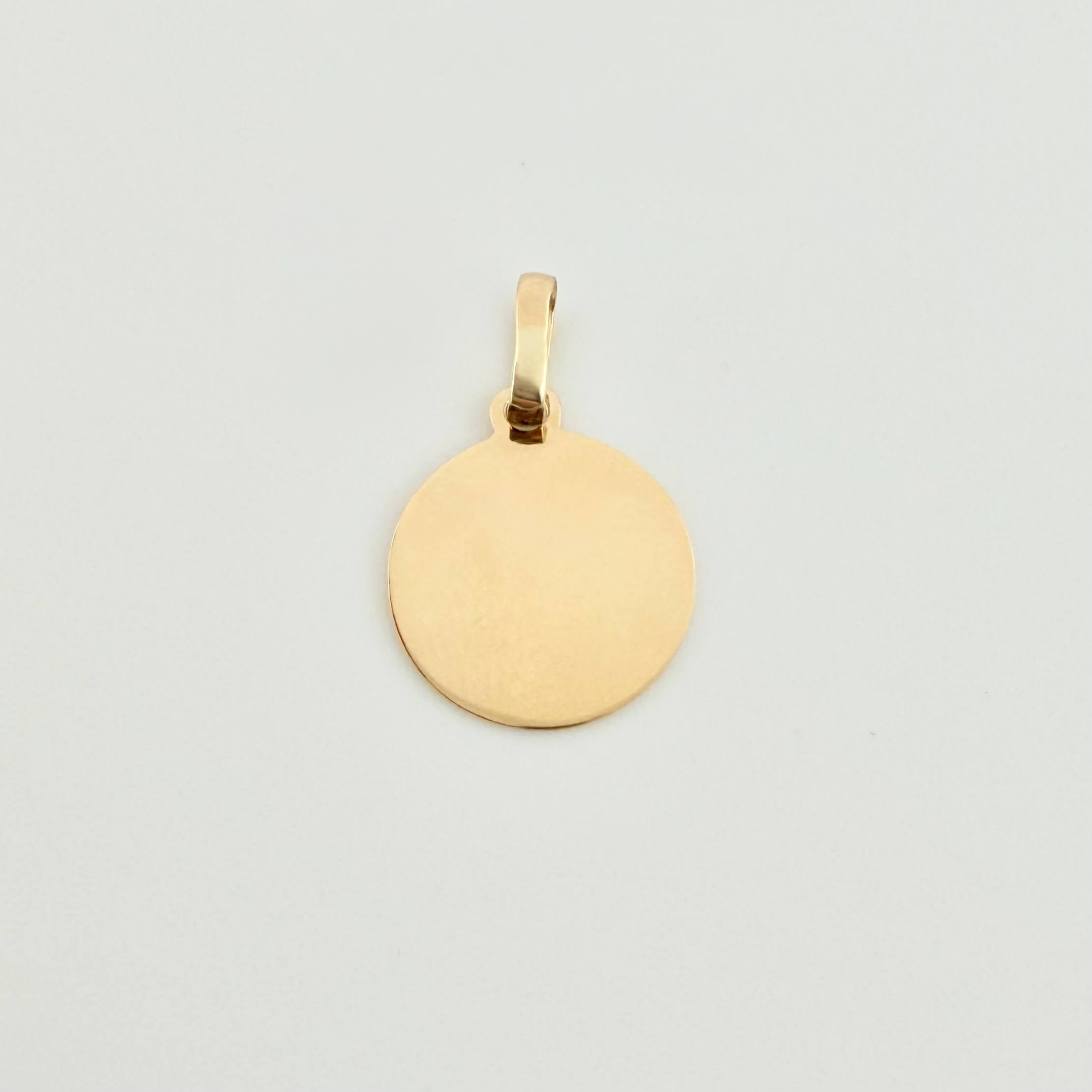 Dije Placa Circular 0.5gr / 3/4 in / Oro Amarillo 18K *