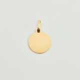 Dije Placa Circular 0.5gr / 3/4 in / Oro Amarillo 18K *