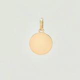 Dije Placa Circular 0.5gr / 3/4 in / Oro Amarillo 18K *