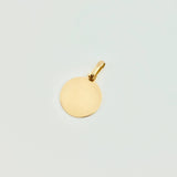 Dije Placa Circular 0.5gr / 3/4 in / Oro Amarillo 18K *