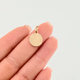 Dije Placa Circular 0.5gr / 3/4 in / Oro Amarillo 18K