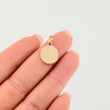 Dije Placa Circular 0.5gr / 3/4 in / Oro Amarillo 18K *