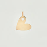 Dije Placa Corazon 0.6gr / 3/4 in / Oro Amarillo 18K *