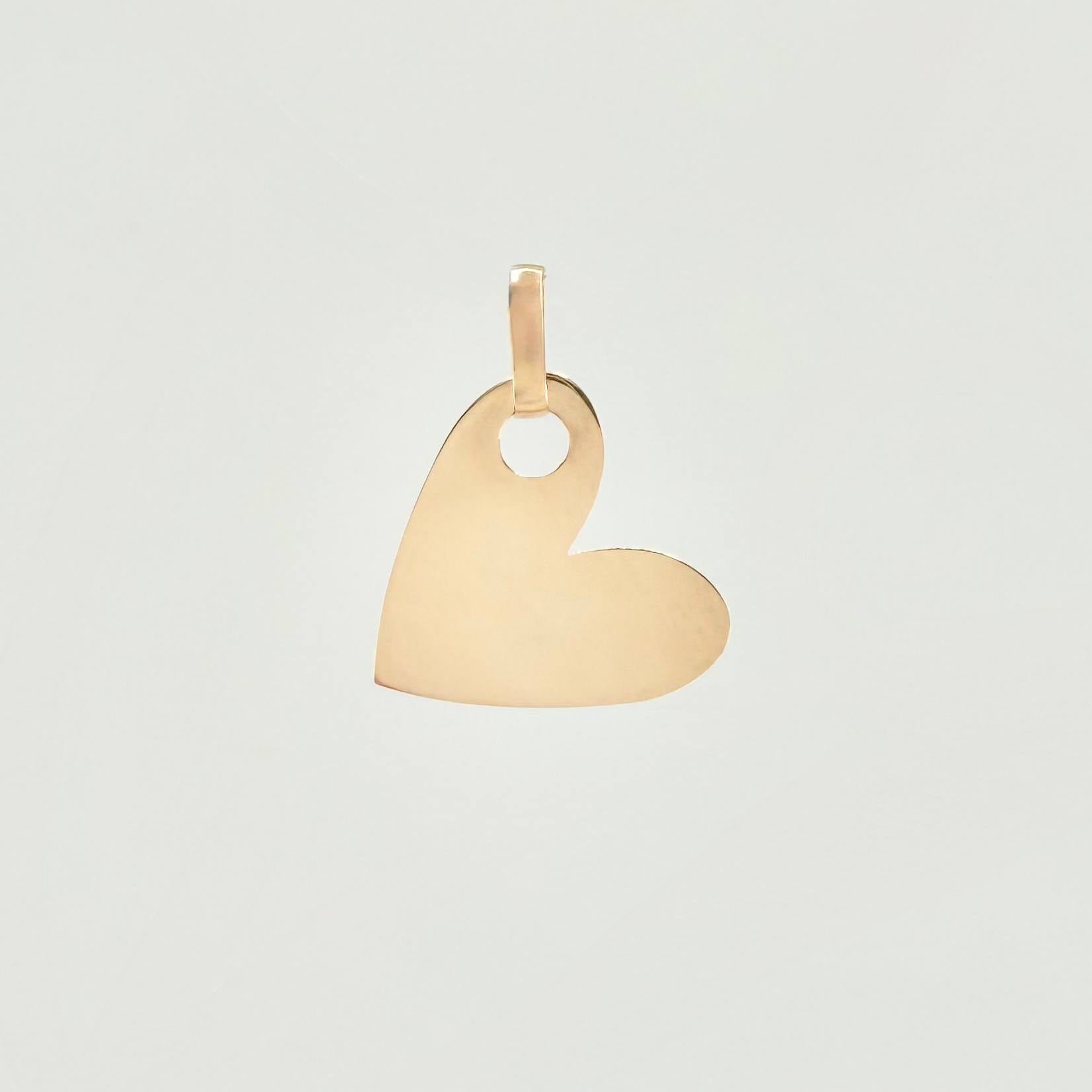 Pendant Heart Plate 0.6 g / 1/2 in Yellow Gold 18K