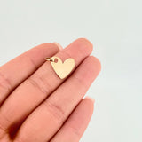 Pendant Heart Plate 0.6 g / 1/2 in Yellow Gold 18K