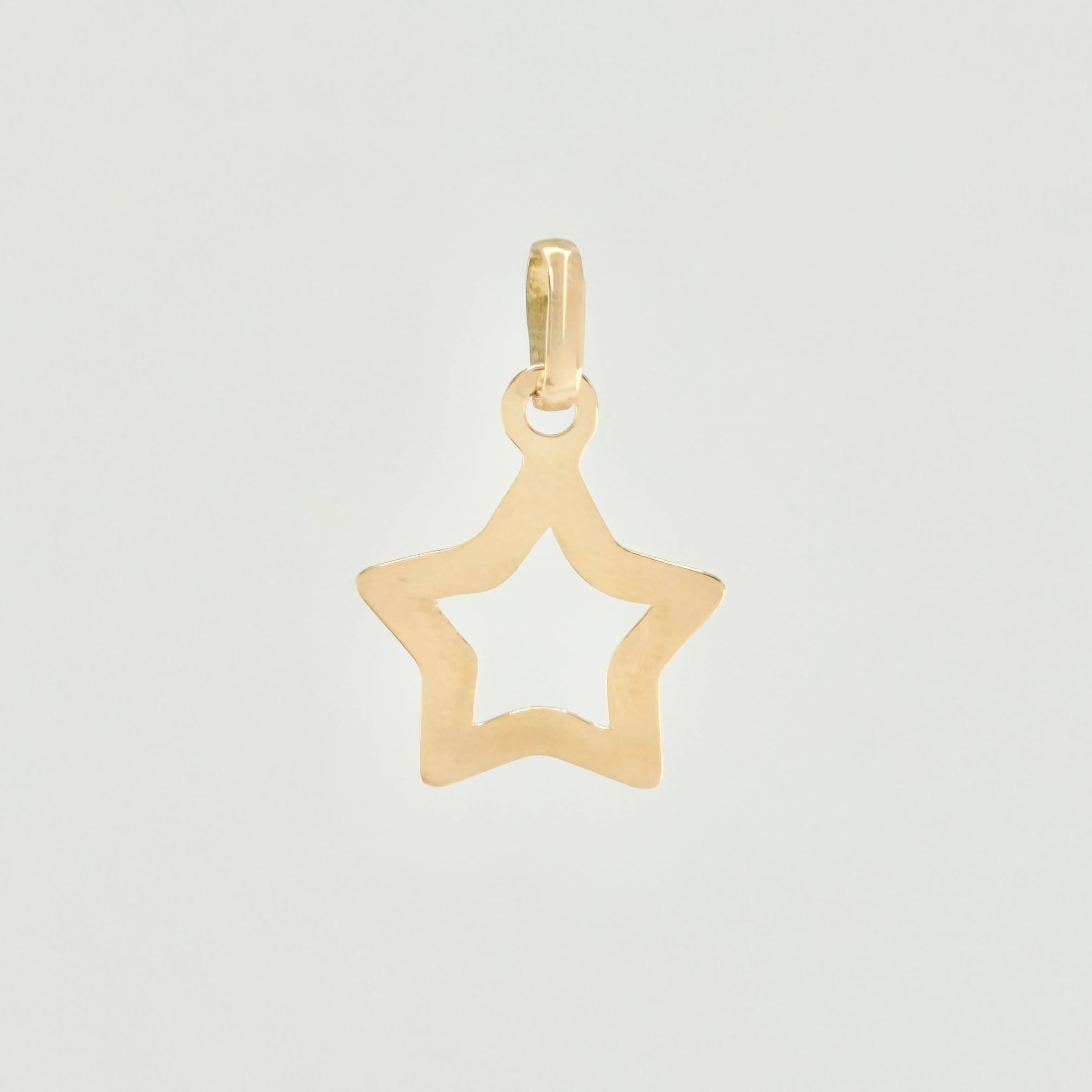 Dije Estrella Silueta 0.5 g / 3/4 in Oro Amarillo 18K