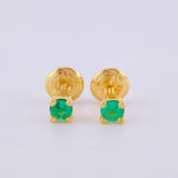 Topos Piedra 0.7gr / 3mm Esmeralda 18 Pts Oro Amarillo 18K (Joya)