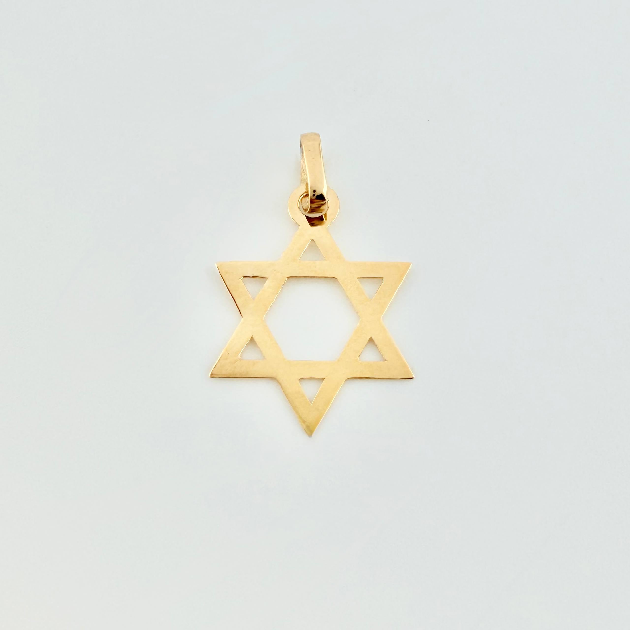 Dije Estrella De David 0.45 g / 3/4 in Oro Amarillo 18K