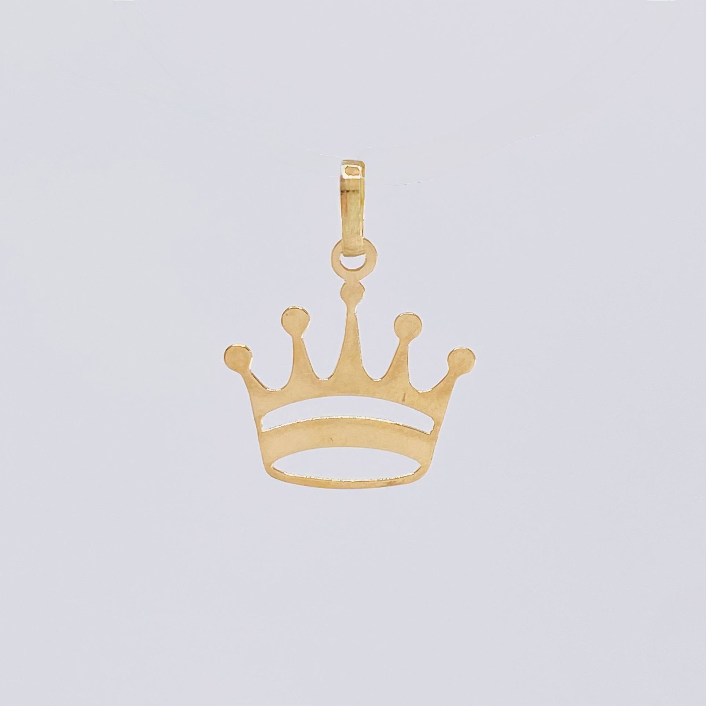 Dije Corona 0.55 g / 3/4 in Oro Amarillo 18K